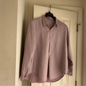 CP Shades Tennessee Cotton Silk Button Up Tunic Top L New